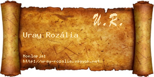 Uray Rozália névjegykártya